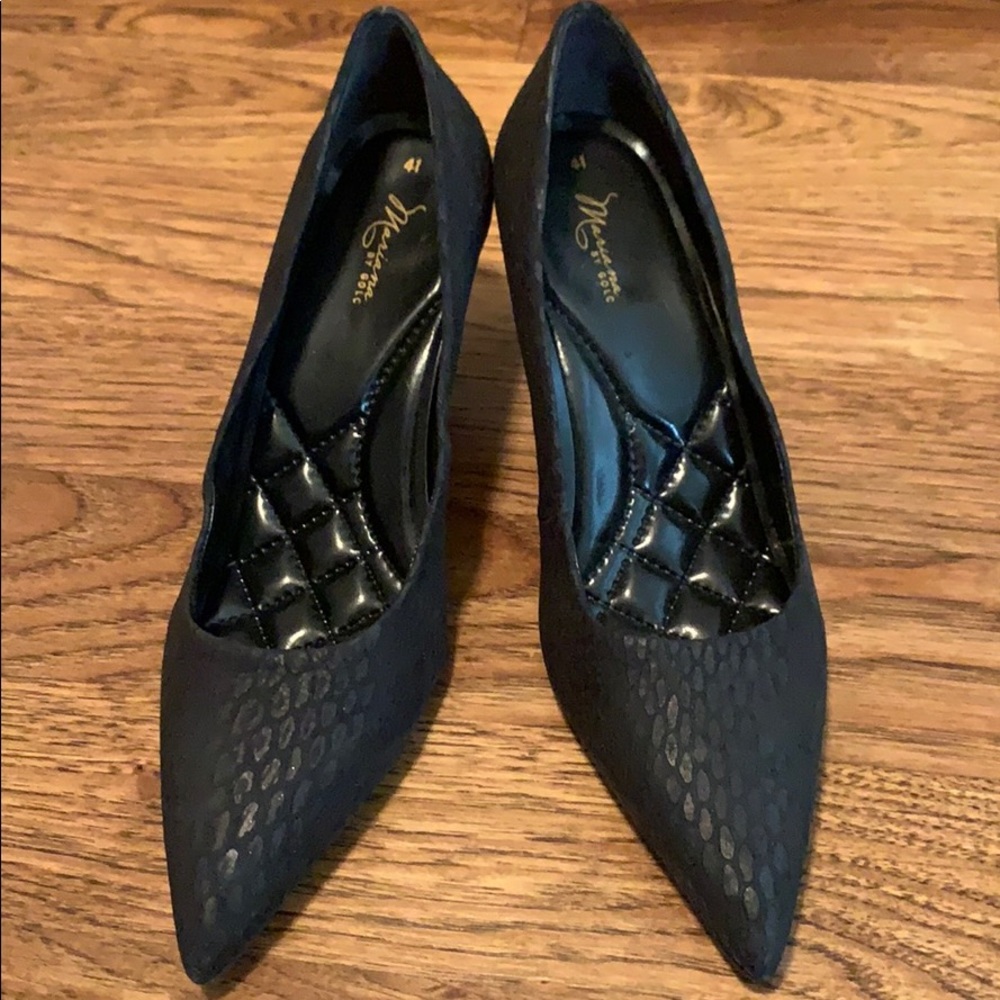 Genuine Leather Black Heels